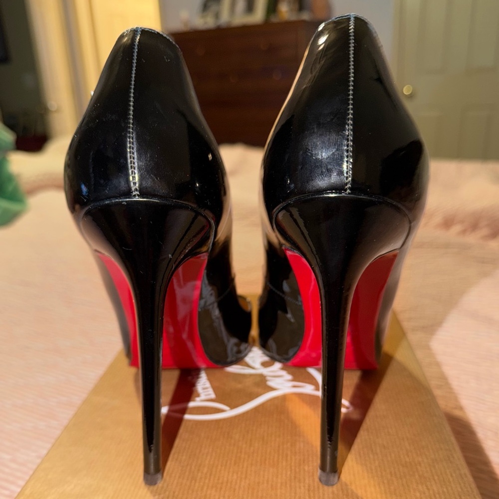 Christian Louboutin Pigalle 120 Black Patent Leather Heels - Size 41.5 - Picture 3 of 13